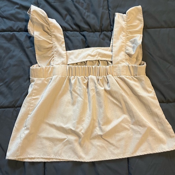 Women's Cream Ruffle Strap Top - Picture 4 of 5